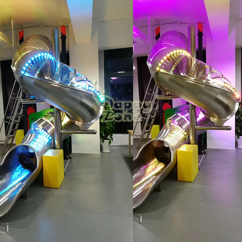 Plastic Transparent Spiral Tube Slide, Slide with Transparent Window