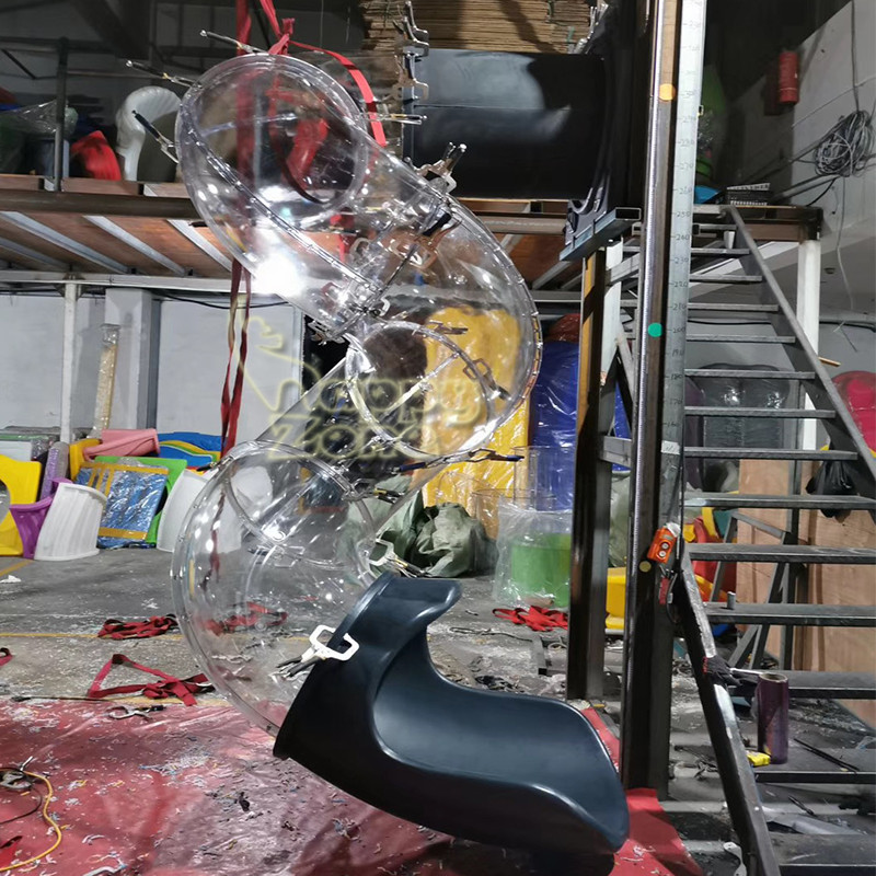 Plastic Transparent Spiral Tube Slide, Slide with Transparent Window