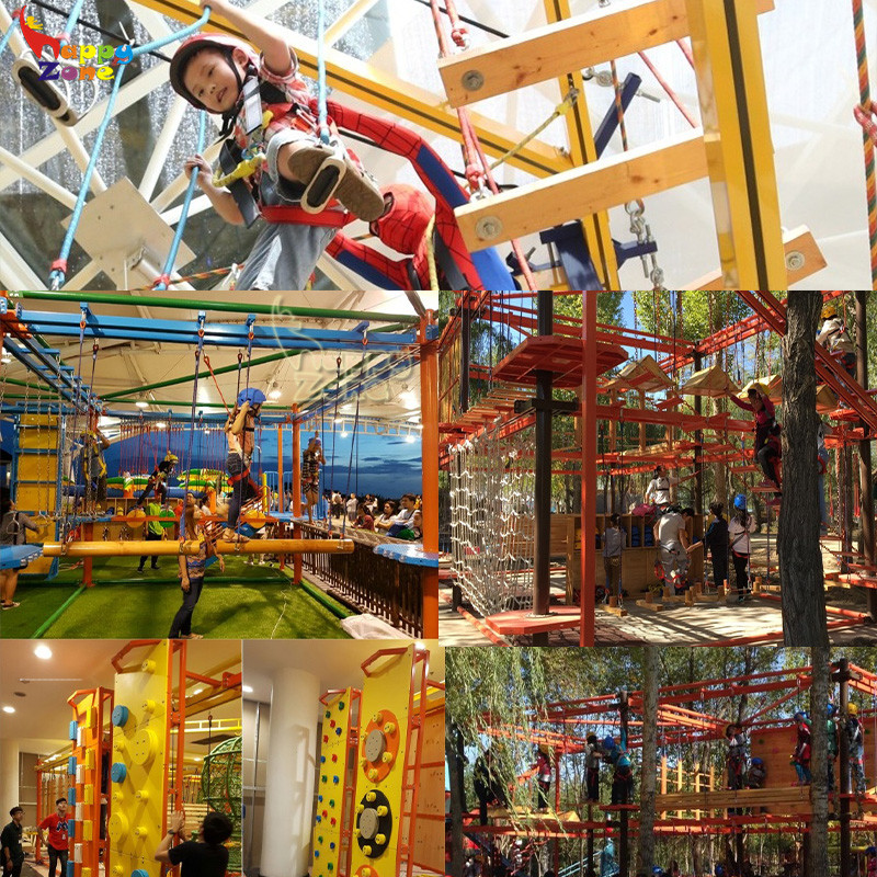 Indoor Outdoor High and Low Rope Courses Adventure with Net Cages