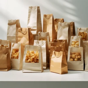 Food Grade Custom Printed Greaseproof Sandwich Hot Dog Packaging Brown or White Kraft Paper Bag