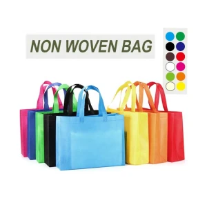 Huahao Grocery Promotional Customized Reusable Non Woven Shopping Fabric Nonwoven Bags for Supermarket