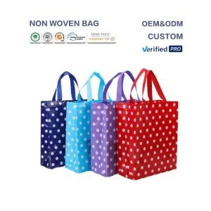 Huahao Customized Logo Printed Durable Fabric Tote Non Woven Laminated Shopping Bag with Custom Printed Logo Promotional
