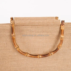 High Quality Recycled Jute Tote Bag Eco-Friendly Daily Use Cartoon Pattern Burlap Bag Wholesale