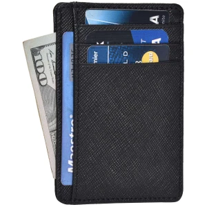 Front Pocket Vintage High Quality Slim Leather Card Holder RFID Blocking Wallet for Men