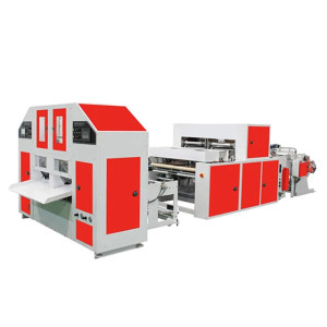 HSLB-450X2CB.Two Lines Automatic T-shirt Bag on Roll Making Machine with Core