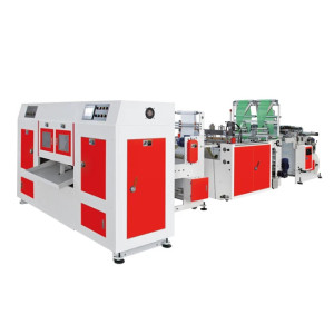 HSVZ-450X2.Two Lines Bottom Sealing Bag-on-roll Making Machine Coreless with V-folds