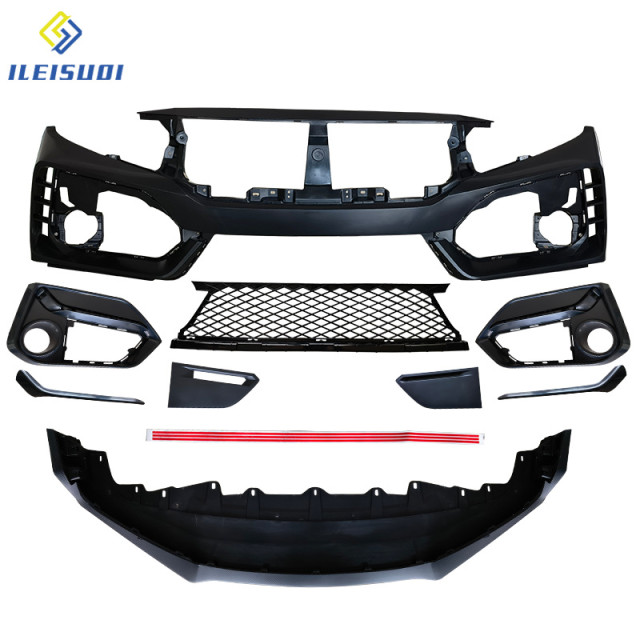 Carbon fiber front and rear bumpers, front shovel, side skirts, center grille, tailpipe, all-inclusive modification suitable for Civic FC1 Honda 10th generation Civic TR
