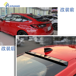 Leishuo new bright black carbon fiber rear spoiler top wing suitable for Honda 11th generation Civic Type R 2022+