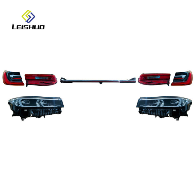 Leishuo is suitable for BMW 7 Series F02 modified G12 later LCI large front and rear surrounds through taillights blue eyebrow LED headlights