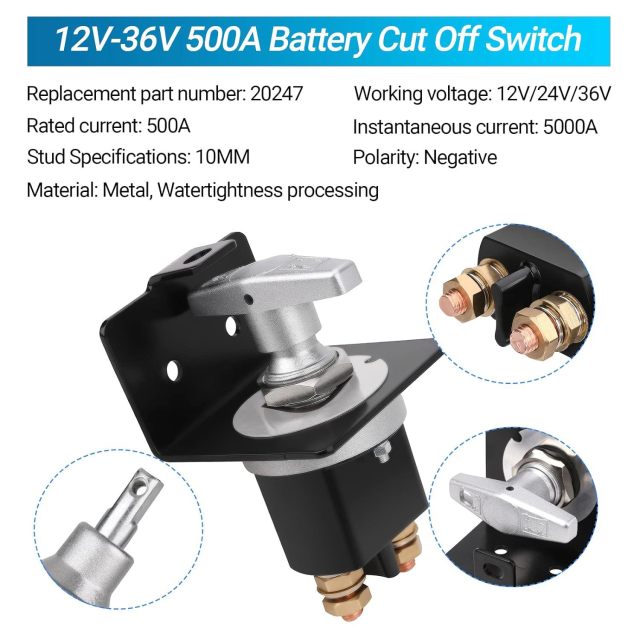 2024 Cross-border Hot Selling Yacht RV Battery Disconnect Switch with Locking Panel Main Power Switch