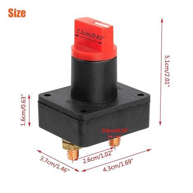 Small battery power switch, motorcycle power off switch, small device power off switch, car and yacht modification switch