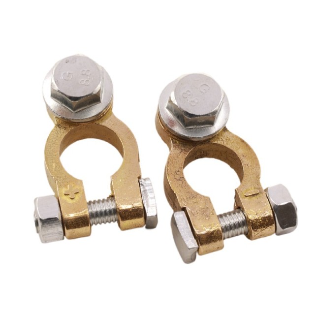 Factory car battery pile head pure copper battery clamp head single screw M10 battery clamp battery terminal