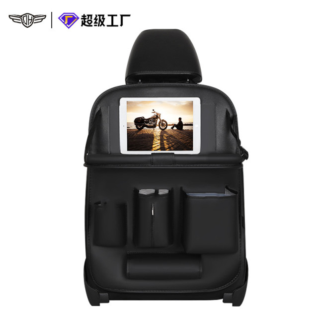 Leather cartoon multi-functional storage box for car seat back, table style car seat back hanging bag