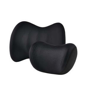 Car headrest and lumbar support set, driver and front passenger lumbar support pads, breathable gel memory foam car pillow lumbar support