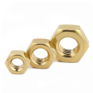 Copper bolt and nut manufacturer, brass hexagon socket nut H62 copper nut, gold pure copper nut 6