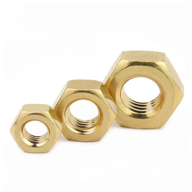 Copper bolt and nut manufacturer, brass hexagon socket nut H62 copper nut, gold pure copper nut 6