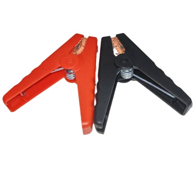 A pair of red and black emergency power battery clips, factory wholesale 100A crocodile charging clips