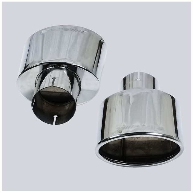 Stainless steel modification accessories, elliptical flat round AMG tailpipe, car tailpipe muffler, exhaust pipe manufacturer wholesale