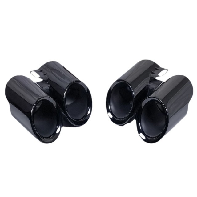 Automotive stainless steel titanium black tailpipe dual exhaust pipe modification muffler Panamera Cayan Wuyun Tongtai