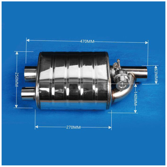 Sports car racing car modification, sound wave stainless steel exhaust pipe muffler, electric electronic remote control valve, Wuyun Tongtai
