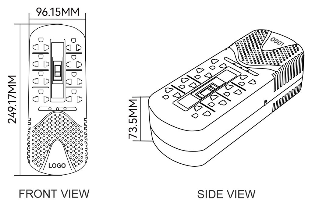 V2202 Single Phase Voltage Regulator Dimension