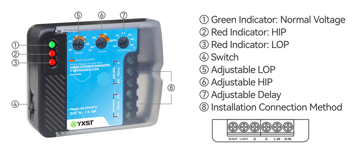 220 Volt Surge Protector For Air Conditioner N020-220 Instruction