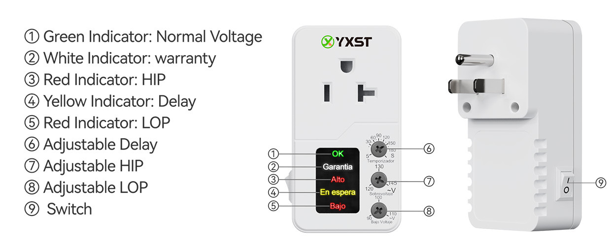 120V AC Voltage Protector 140 Joules 13A Single Plug N013 Instruction