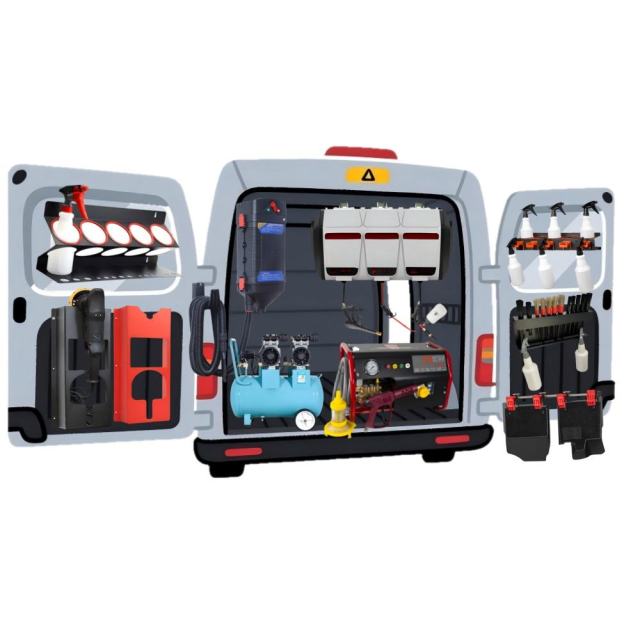 Vehicle-mounted Integrated Unit with Cleaning Equipment, Tool Storage & Accessory Kits Designed for Fast On-site Cleaning Tasks