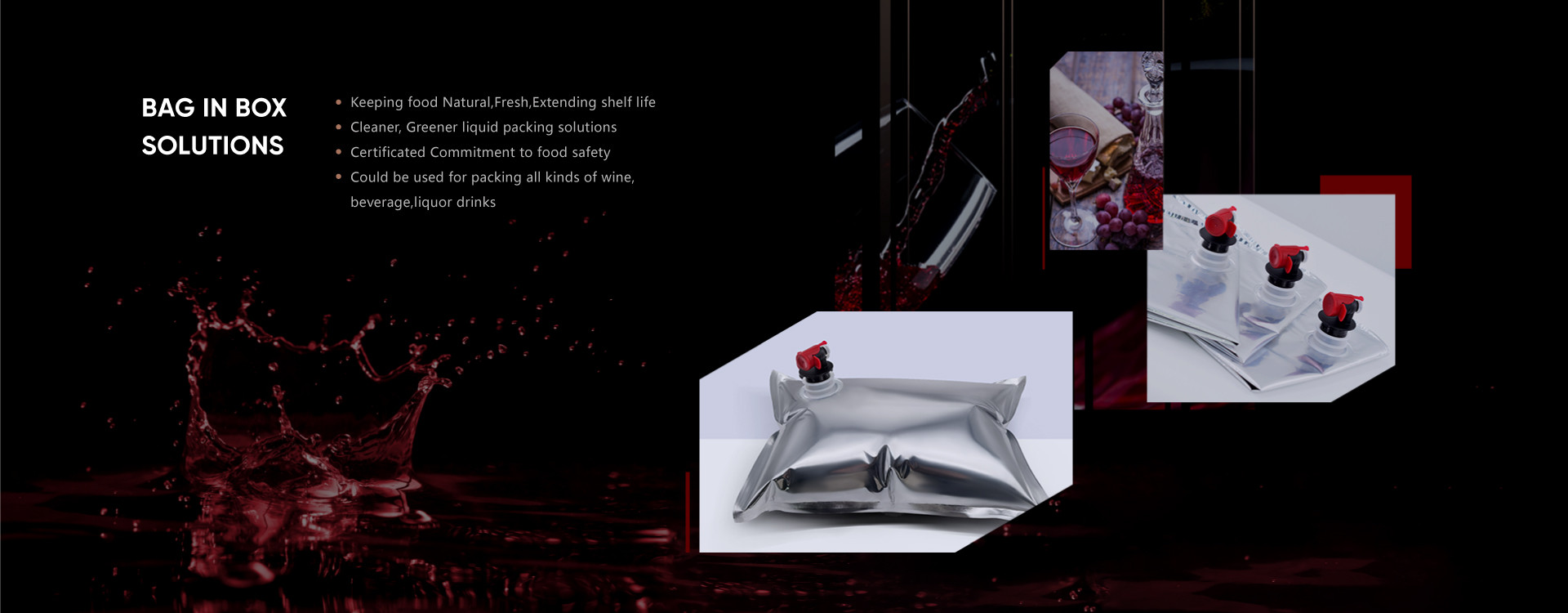 wine bag in box aluminum coated bags with dispenser valves