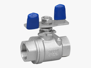 Butterfly type two-piece threaded ball valve