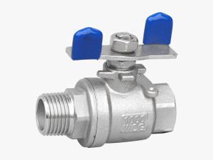 Butterfly type internal and external thread ball valve