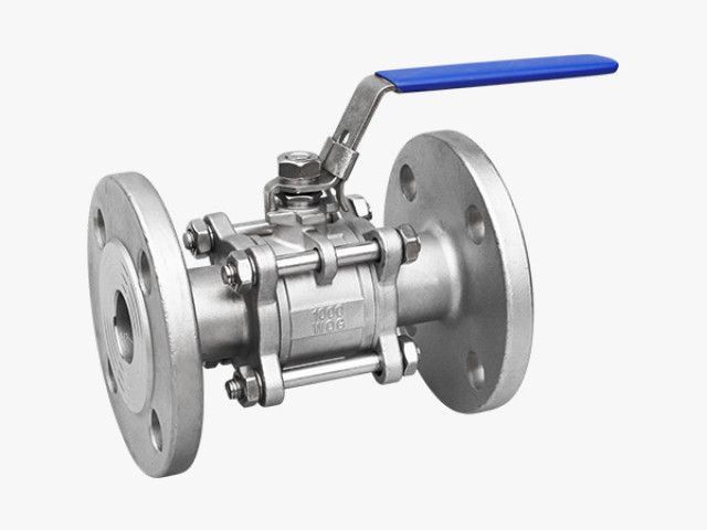 Three-piece flange ball valve