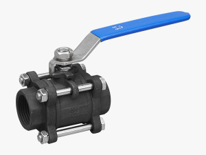 Three-piece carbon steel ball valve