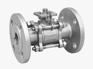 Three-piece high platform flange ball valve