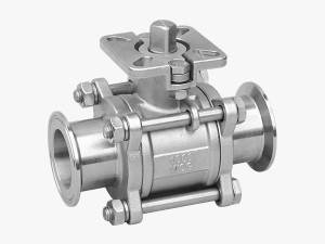 Three-piece high platform quick-install ball valve