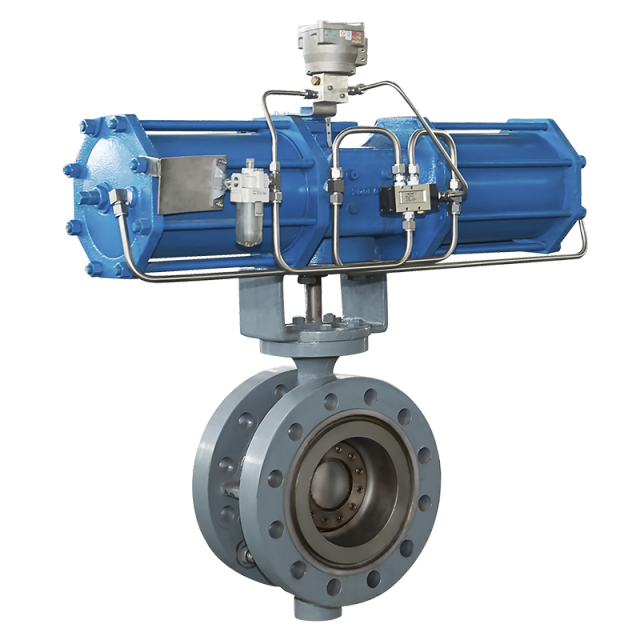 Pneumatic three-eccentric  high-pressure butterfly valve