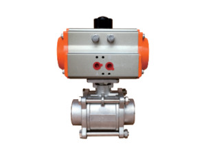 Pneumatic three-piece butt welding ball valve