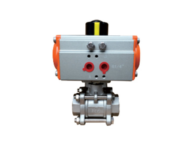 Pneumatic three-piece wire ball valve