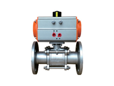 Pneumatic three-piece flange ball valve