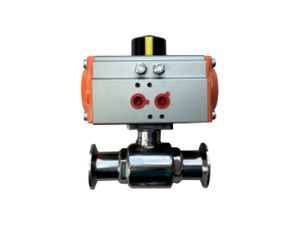 Pneumatic sanitary quick installation ball valve