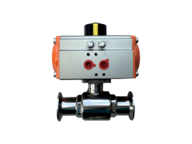 Pneumatic sanitary quick installation ball valve