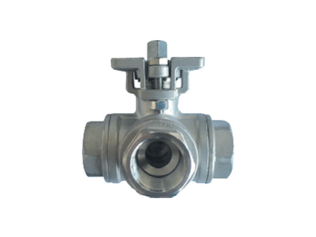 Three-way high platform ball valve