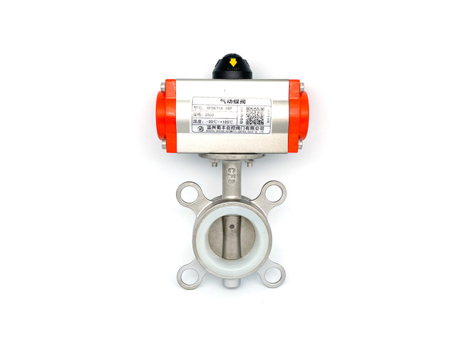 Silicone sealed pneumatic butterfly valve