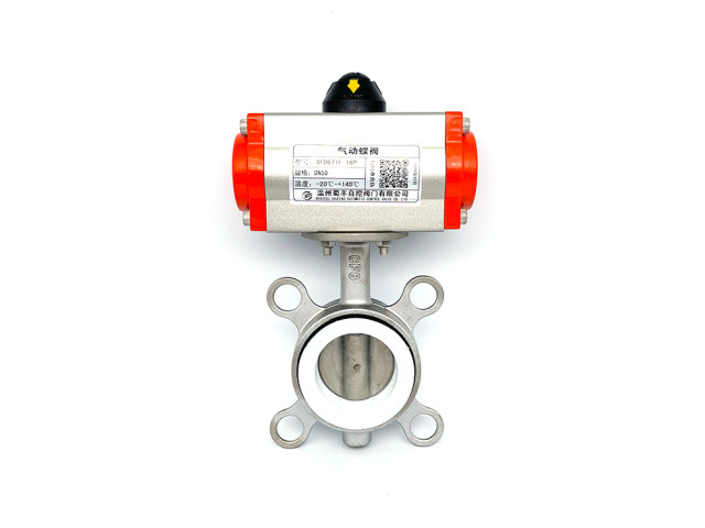 Four fluorine sealed pneumatic butterfly valve