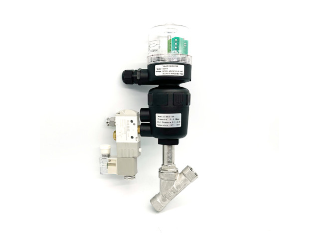 Pneumatic Angle seat valve with feedback