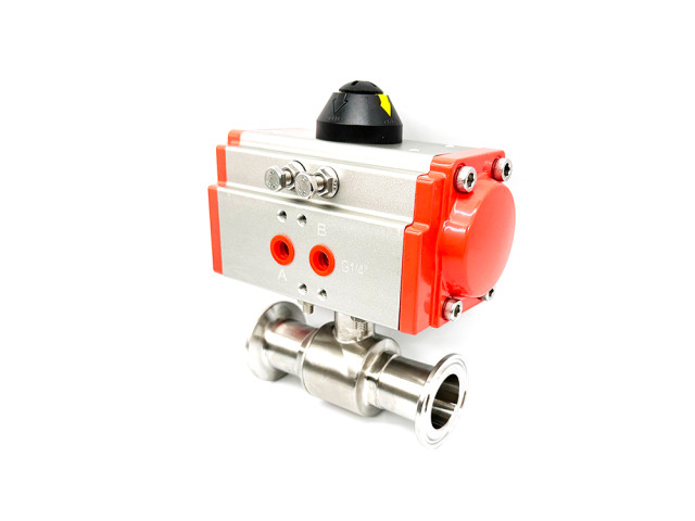 Sanitary quick installation pneumatic ball valve