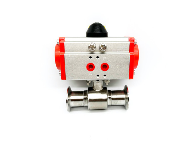 Sanitary quick installation pneumatic ball valve