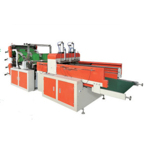 Full Auto Four-line Plastic T-shirt Bag Making Machine (Cold Cutting Type)