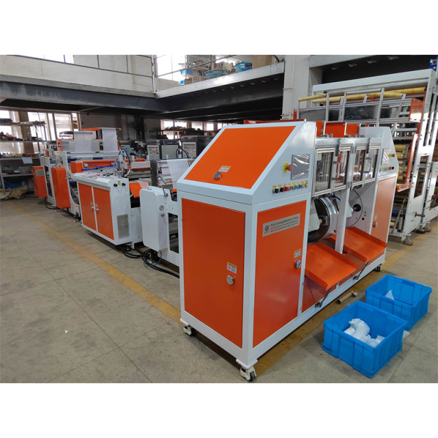 CLR-450*2AH Full Auto Two-line Flat Bag/Plastic T-shirt Bag on Roll Making Machine with Paper Core