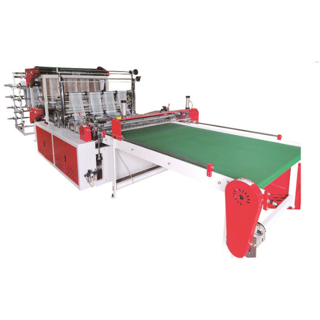 Computer Control Eight-line Flat Bottom Sealing and Cutting Bag Machine with Belt Conveyor